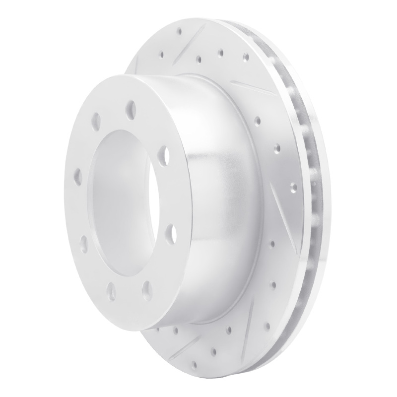 Ford E-150 Brake Rotor (1) - Rear Left - R1 Concepts - Drilled & Slotted - Silver - `99-`07